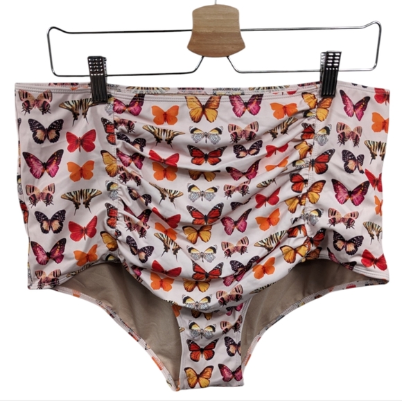 Kortni Jeane Ruched Butterfly Swim Bottoms Sz 2XL - Picture 1 of 5